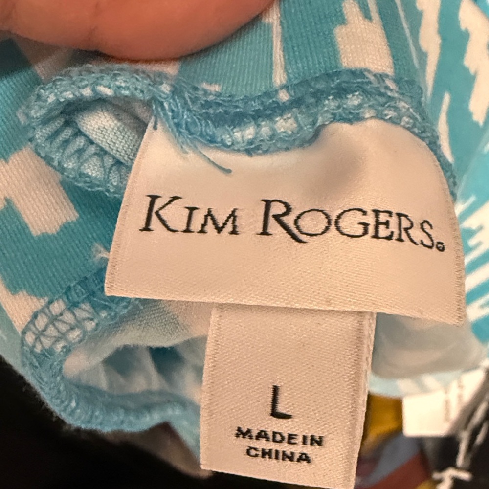 Kim Rodgers comfortable women’s maxi blue white skirt size Large - Picture 4 of 4